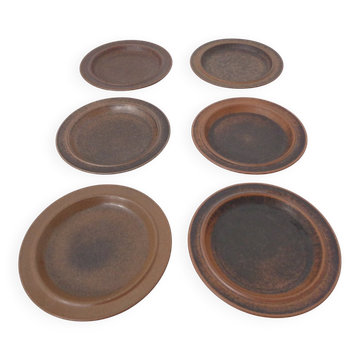 Ruska Plates by Ulla Procope for Arabia, Set of 6, Finland, 1960s, Set of 6