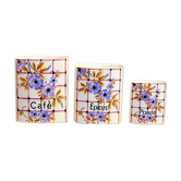 Vintage spice pots, jars in faience