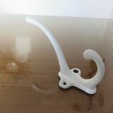 White enamelled cast iron wall hook 30s 40s
