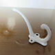 White enamelled cast iron wall hook 30s 40s