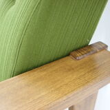 1970s pair of beech armchairs, czechoslovakia
