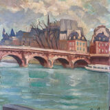 Landscape of a Parisian bridge