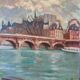 Landscape of a Parisian bridge