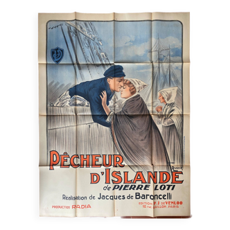 Original cinema poster "Pecheur d'Islande" Jacques de Baroncelli 120x160cm 1924