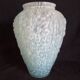 Art Deco vase in pressed moulded glass, speckled blue, h - 29