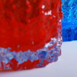 Set verre coloré 'textured bark' par Geoffrey Baxter 60's