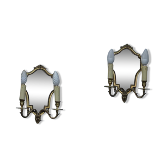 Pair of mirror sconces