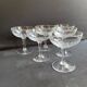 6 Blown and Cut Champagne Glasses