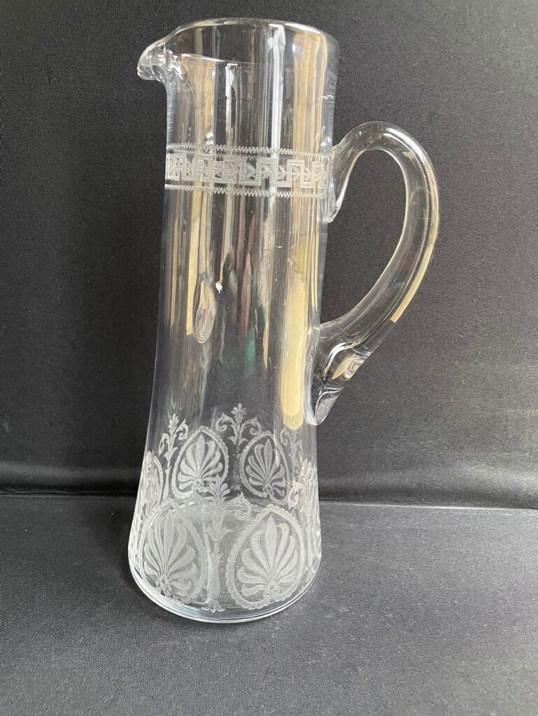 St. Louis - Beer serving party (1) - Art Nouveau - Blown and engraved crystal