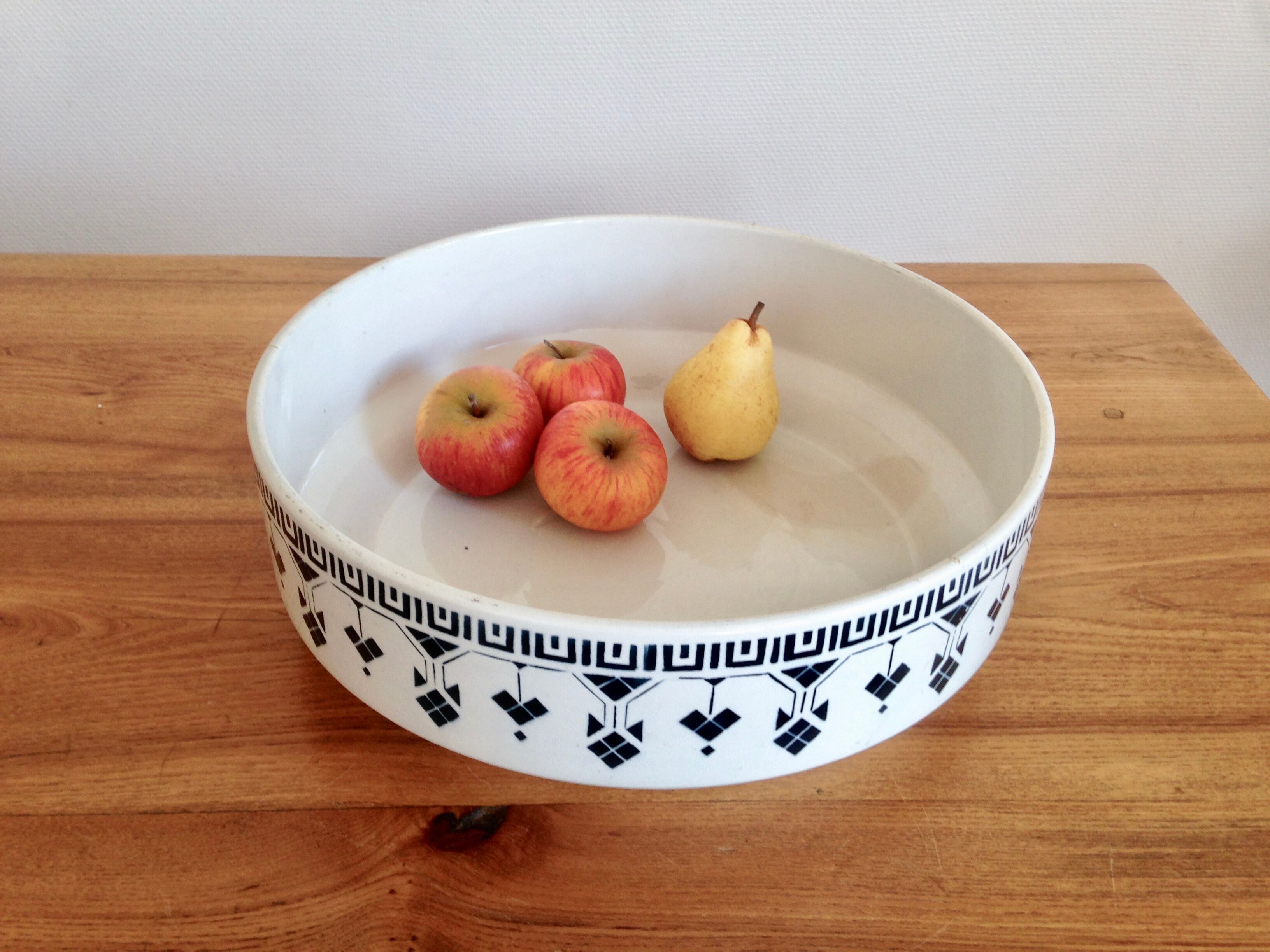 Bowl former french Teresa 1900, white blue