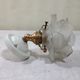 Art deco porcelain, brass and rose glass wall lamp