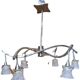 Lustre Salomon à 6 branches inox brossé