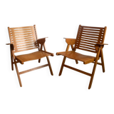 Pair of Rex Niko Kralj Folding Armchairs