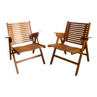Pair of Rex Niko Kralj Folding Armchairs