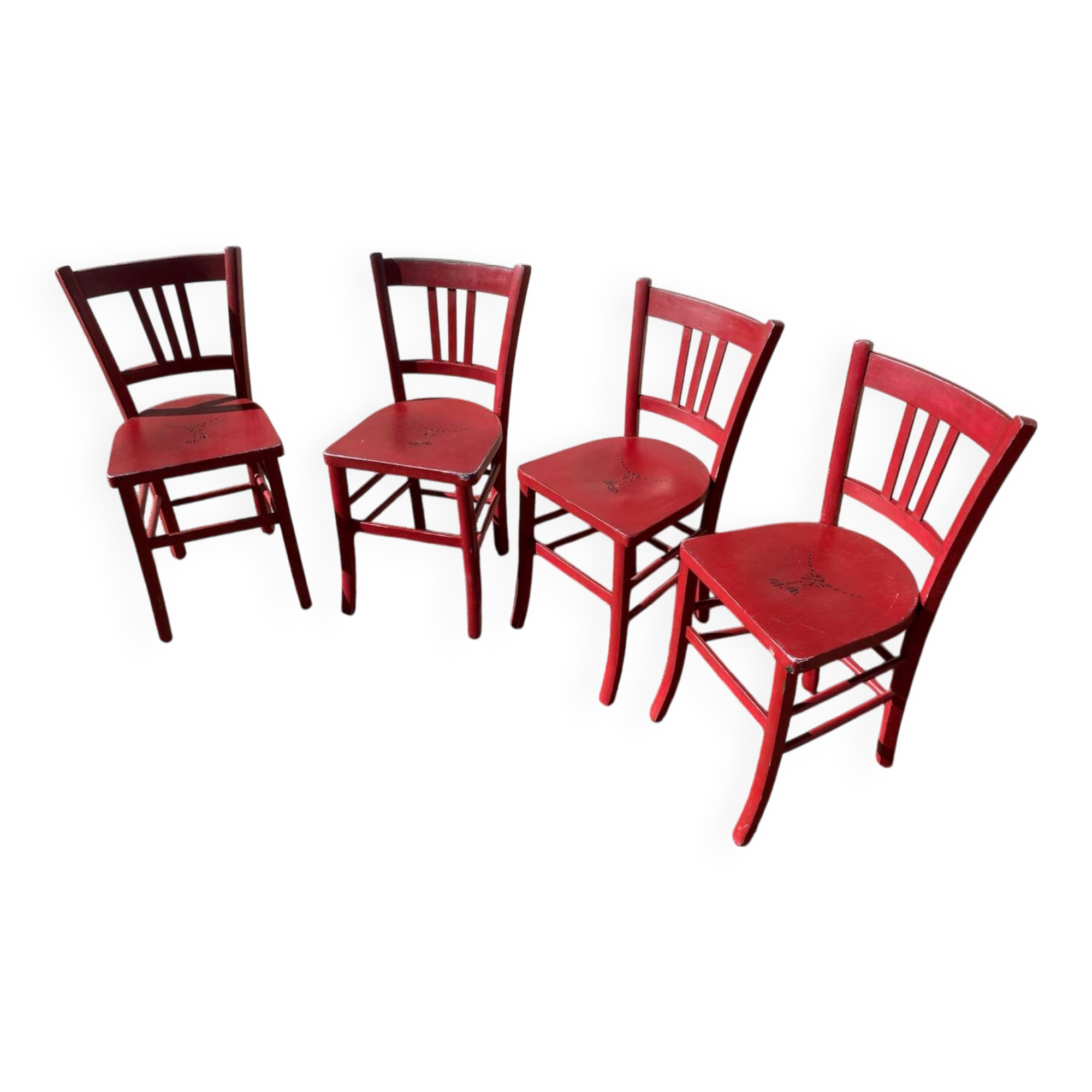 Set of 4 painted luterma bistro chairs