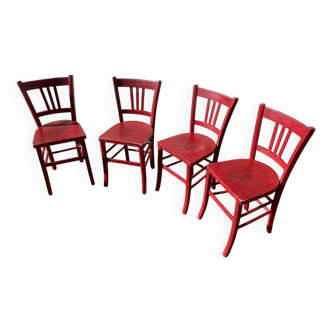 Set de 4 chaises bistrot luterma peintes