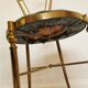 Vintage Paolo Buffa Brass Vanity Chair: Chiavari Style, Blue Fabric, 1950s