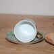 Set of 5 marbled porcelain coffee cups and saucers, hand-painted, with a gold rim.