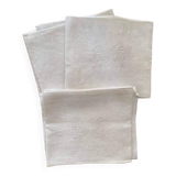 12 napkins in linen damask embroidered RG late 19th century.