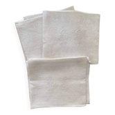 12 napkins in linen damask embroidered RG late 19th century.