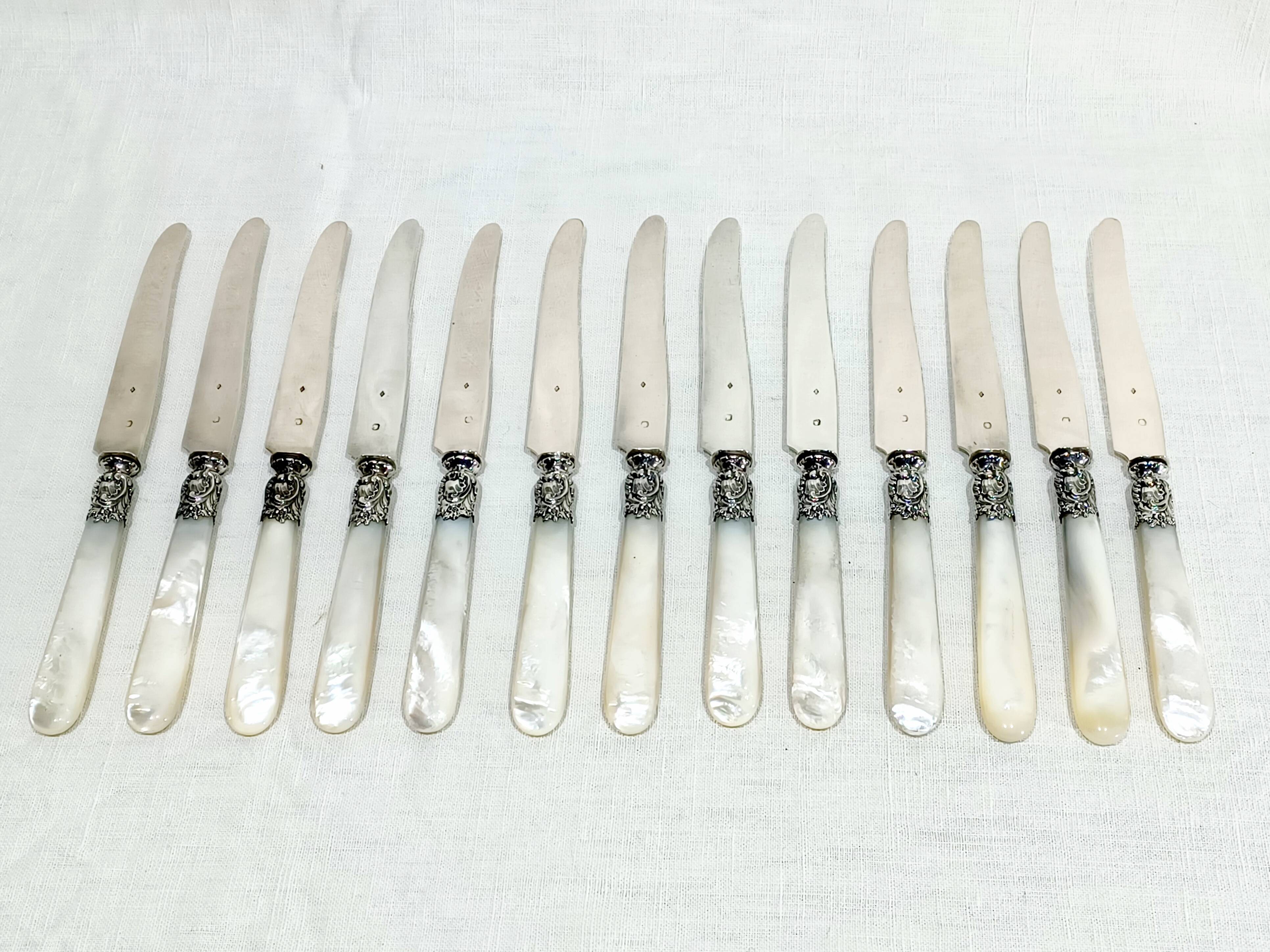 Paul Canaux et Cie – 13 Silver and Mother-of-Pearl Knives