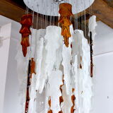 Two-tone waterfall chandelier Poliarte by Albano Poli, Murano, 1970, Italy