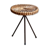 Tabouret vintage en rotin par Dirk van Sliedregt pour Rohé Noordwolde