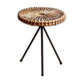 Stool Vintage rattan by Dirk van Sliedregt for Rohe Noordwolde