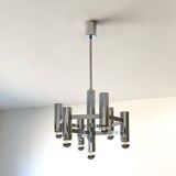 Vintage chandelier in chrome with 7 lightpoints by Sciolari