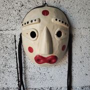 Masque coréen en bois – Souvenir de voyage – Décoration murale artisan