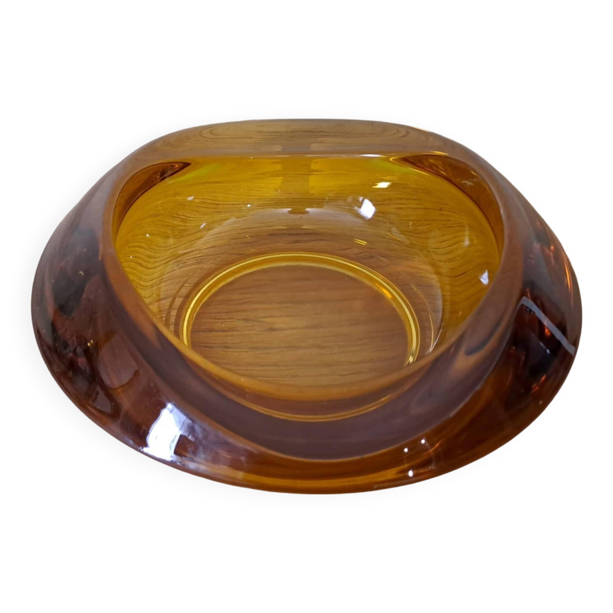 Amber glass ashtray or empty pocket