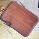 Vintage 1950s dessert bar - Gold metal and wood formica trays