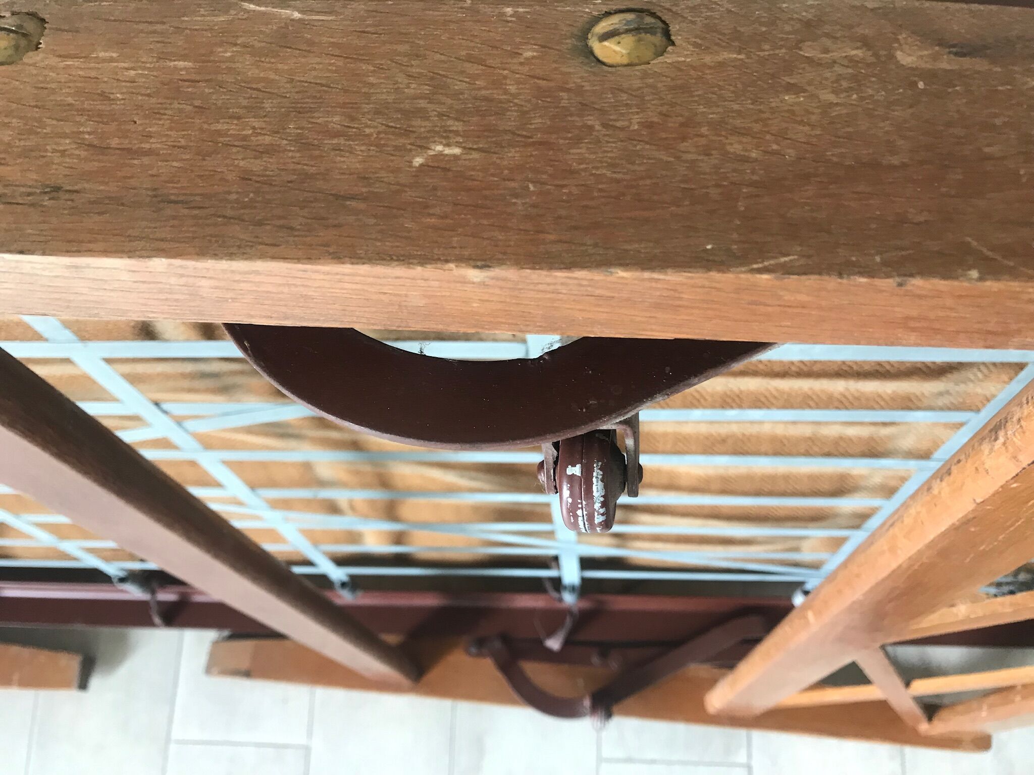 Wood bed Day bed vintage 50s 60s braces
