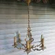 Antique cage chandelier in bronze, 6 lights, Louis XV style, in working condition, 4.8 kg.