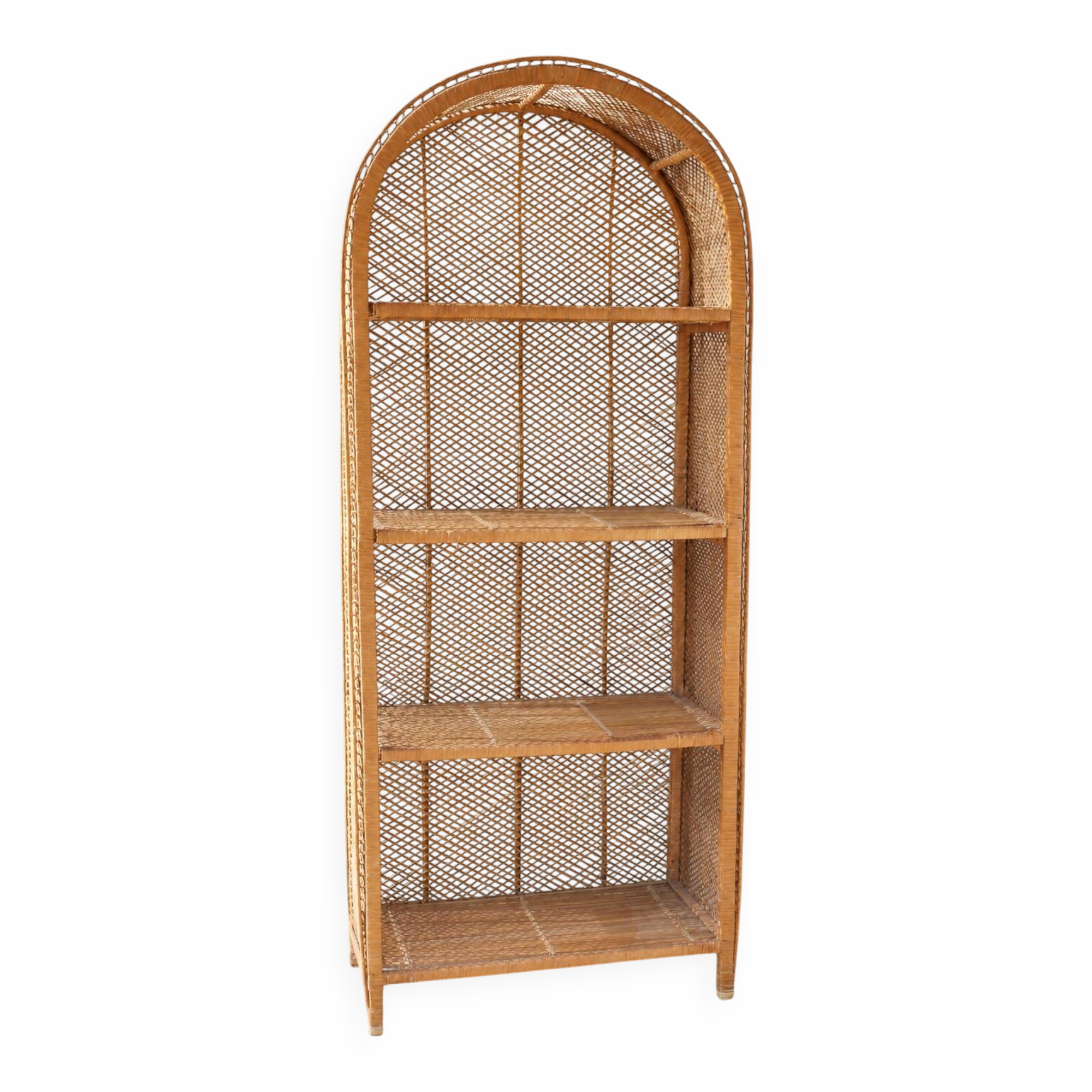 Large woven bamboo shelf