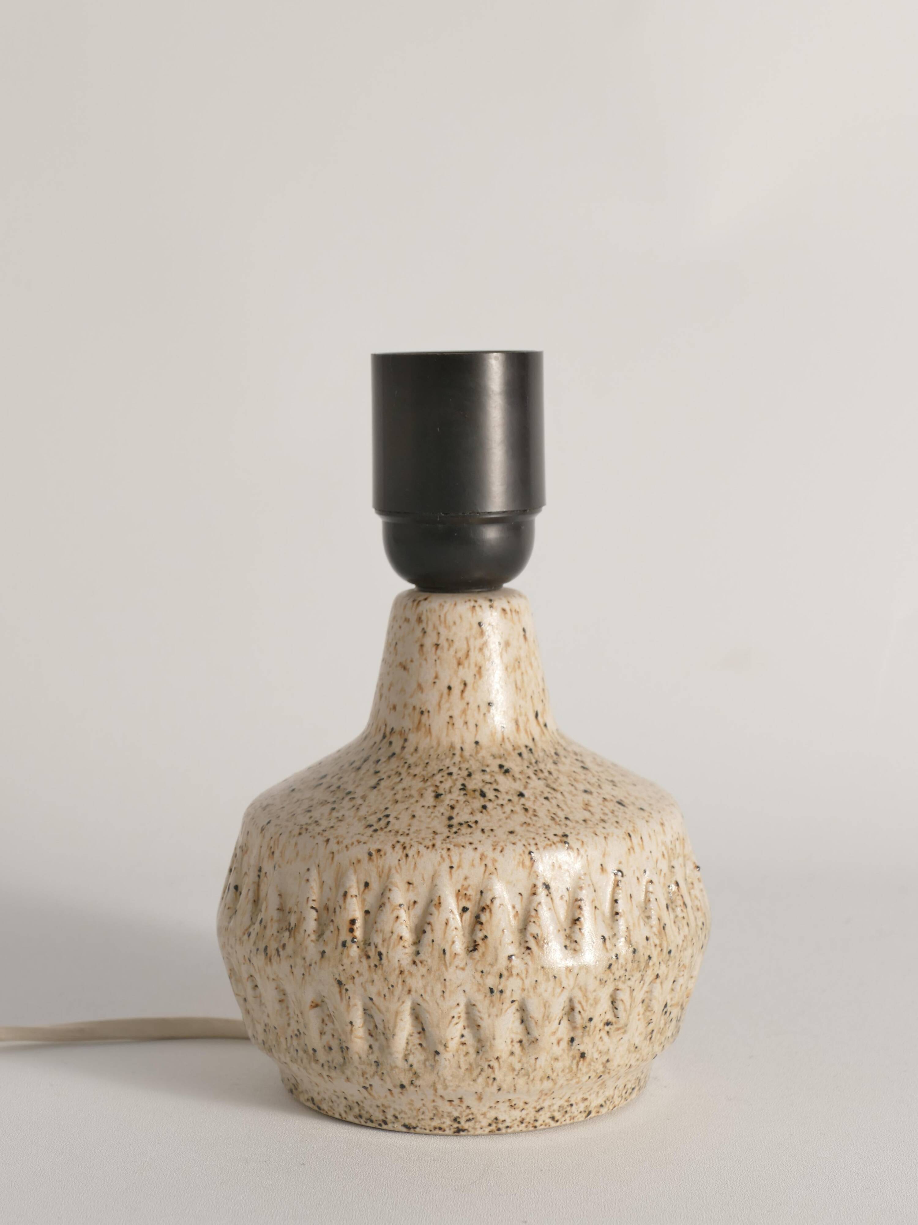 Mid-Century Modern Brown Speckled Stoneware Table Lamp by EGO, Sweden 1960s