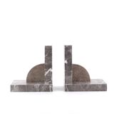 Art Deco Grey Marble Bookends
