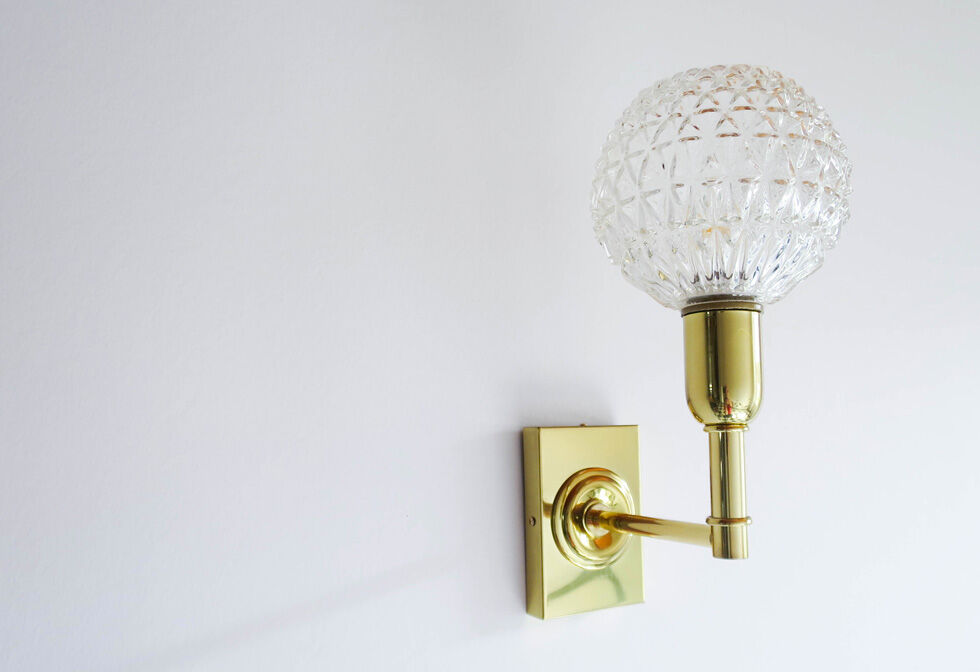 Wall lamp molded glass globe