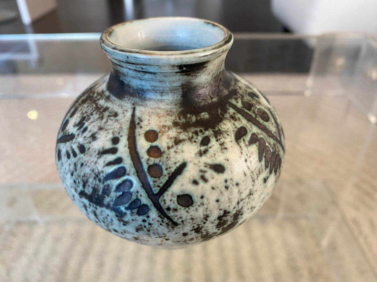 Vintage boule vase signed Jacques Blin