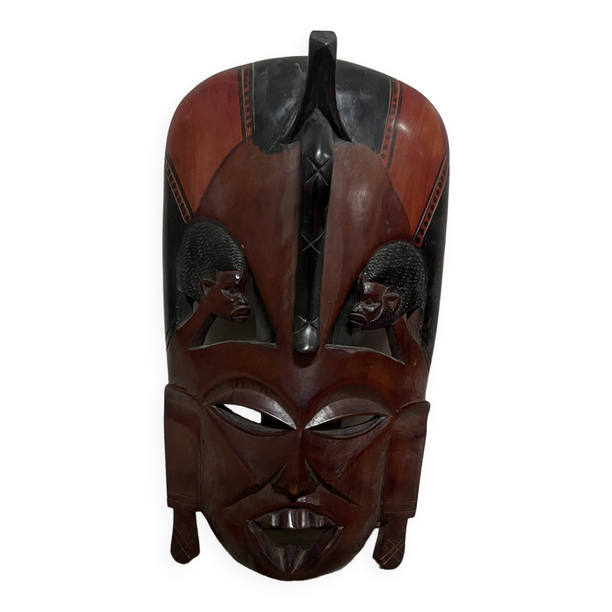 African carved wooden mask from the 1960s