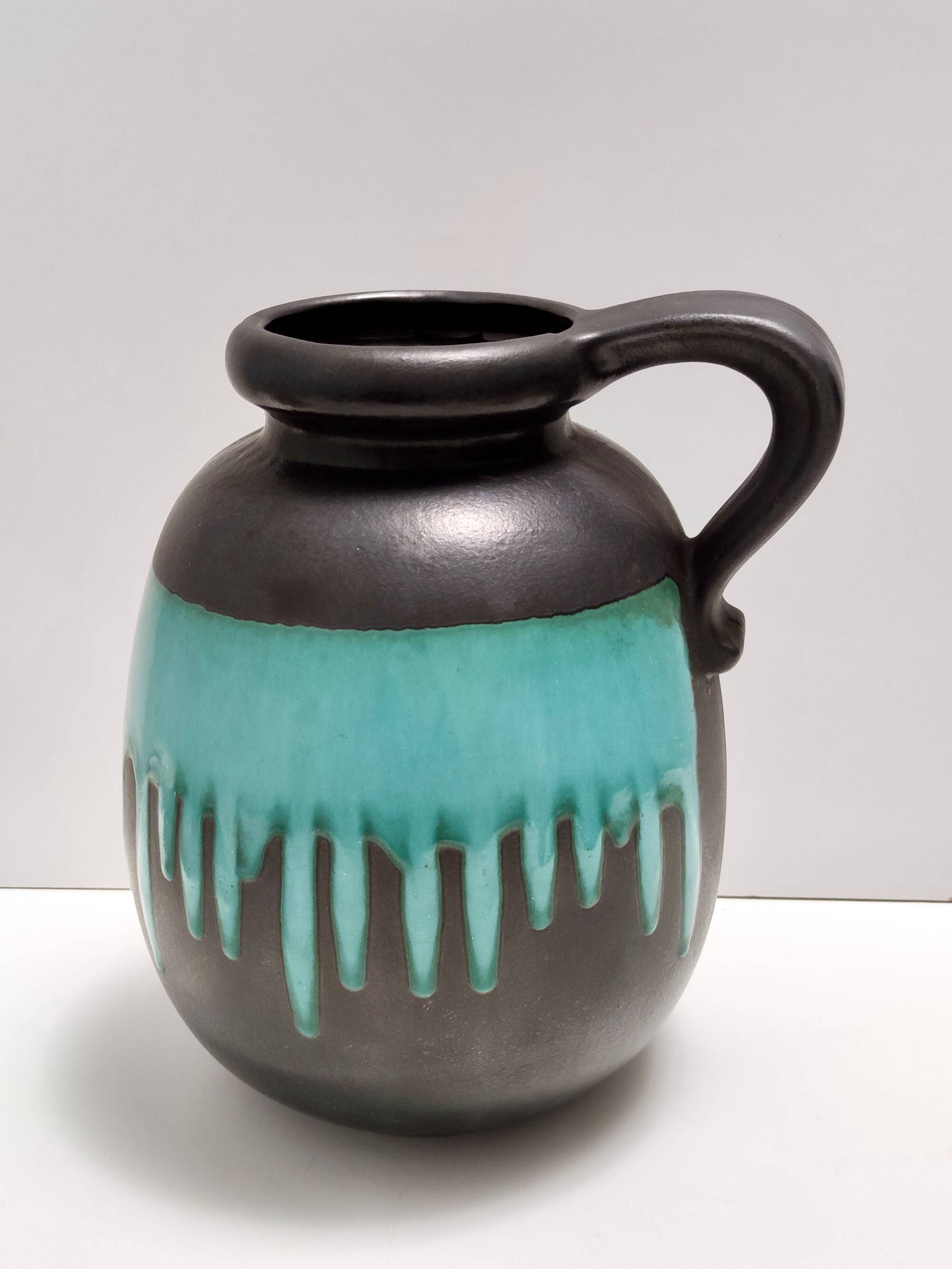 Black and Teal Fat Lava Ceramic Vase Multi-Color 484-30 Scheurich WGP