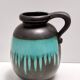 Black and Teal Fat Lava Ceramic Vase Multi-Color 484-30 Scheurich WGP