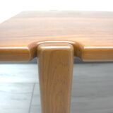 Elegant bench in vintage solid teak wood. after professional renovation.