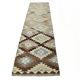 3x10 Cream & Brown Vintage Kilim Runner Rug, 81x306Cm