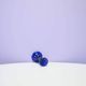 Vintage low blue glass candlestick