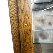 Robust vintage wooden display cabinet / wardrobe