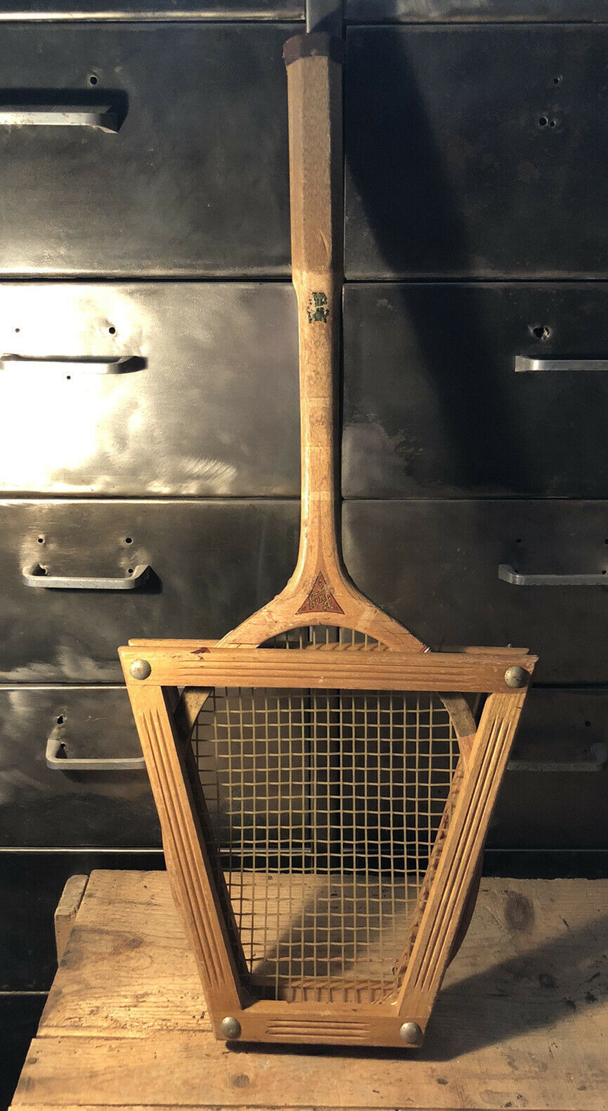 Wooden tennis racket