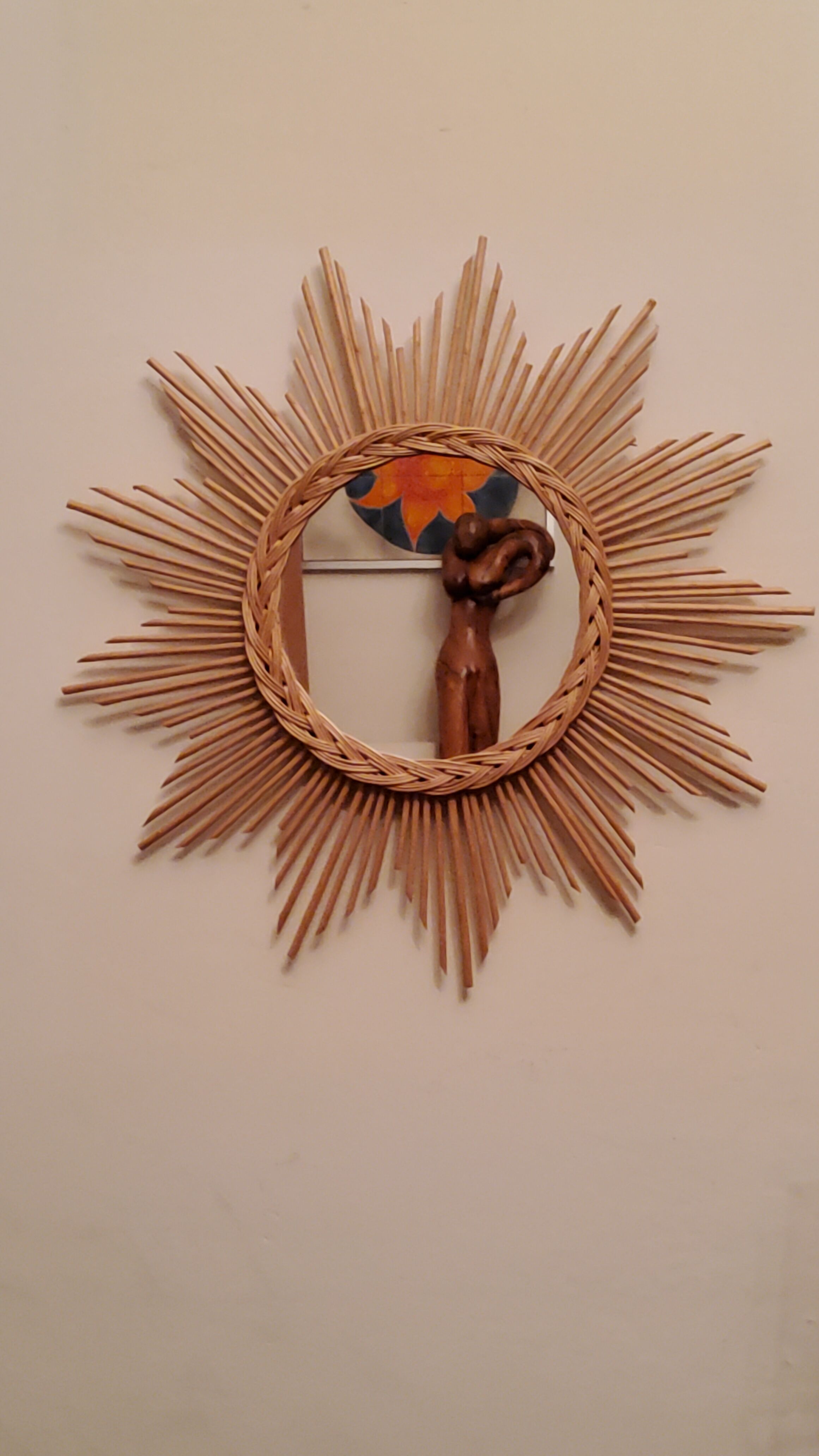 Rattan sun mirror from the 70s