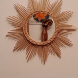 Rattan sun mirror from the 70s