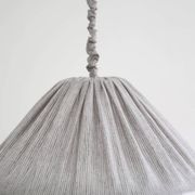"Malala" pleated linen and cotton suspension with fine classic grey stripes.